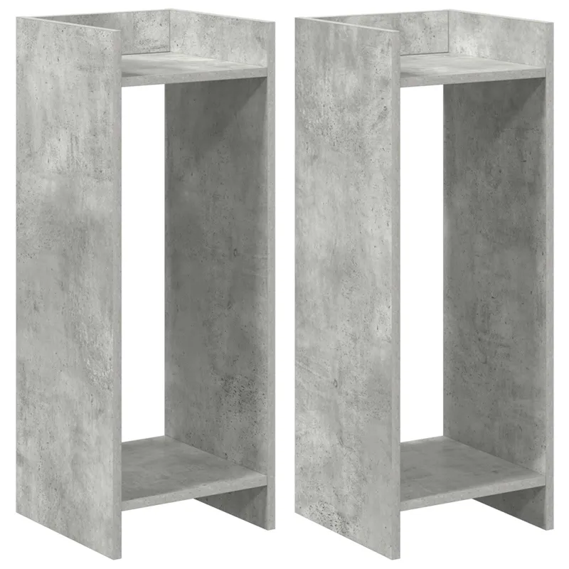 Augalų stovas su lentyna 2 pcs Betono Pilka 30 x 30 x 80 cm