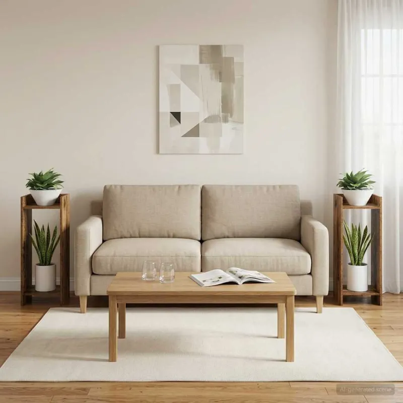 Augalų stovas su lentyna 2 pcs Senas medis 30 x 30 x 80 cm