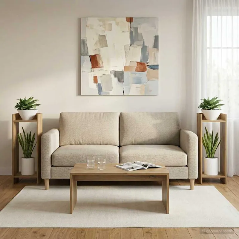 Augalų stovas su lentyna 2 pcs Amatinė Ąžuolas 30 x 30 x 80 cm