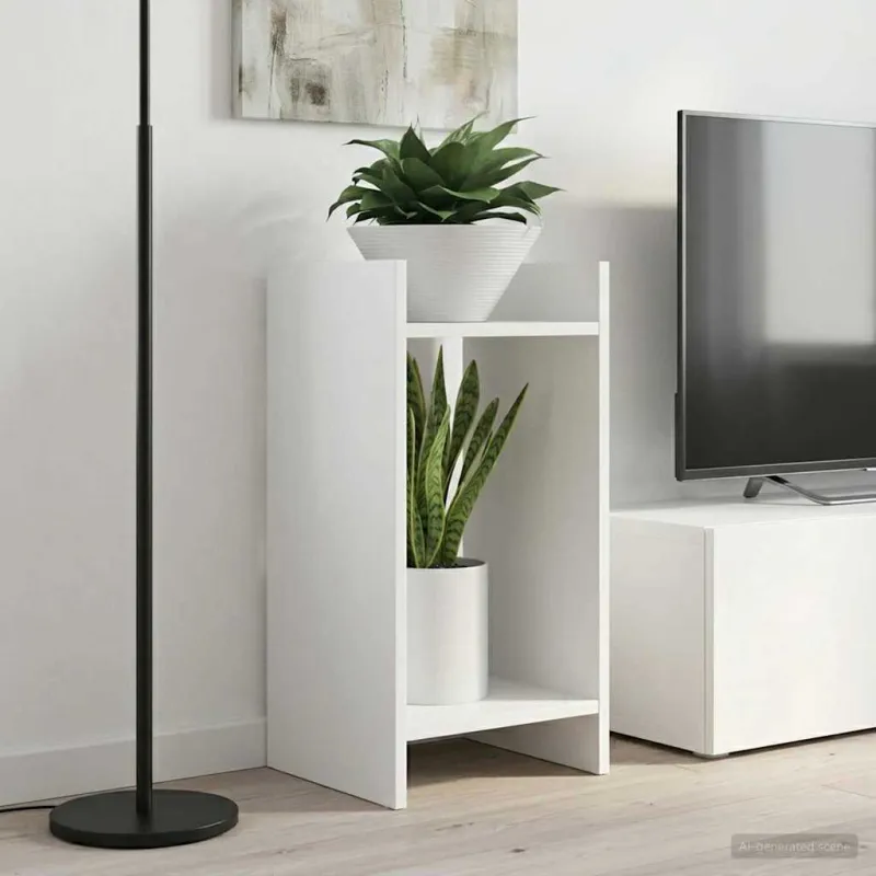 Augalų stovas 2 pcs Baltas 30 x 30 x 60 cm Dirbtinė mediena