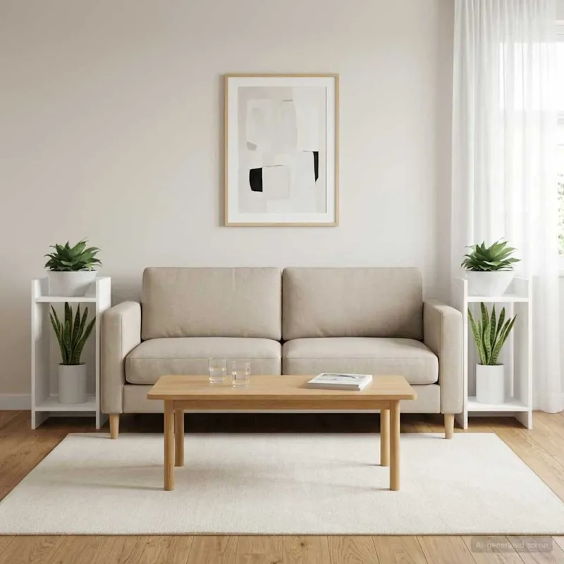 Augalų stovas 2 pcs Baltas 30 x 30 x 60 cm Dirbtinė mediena