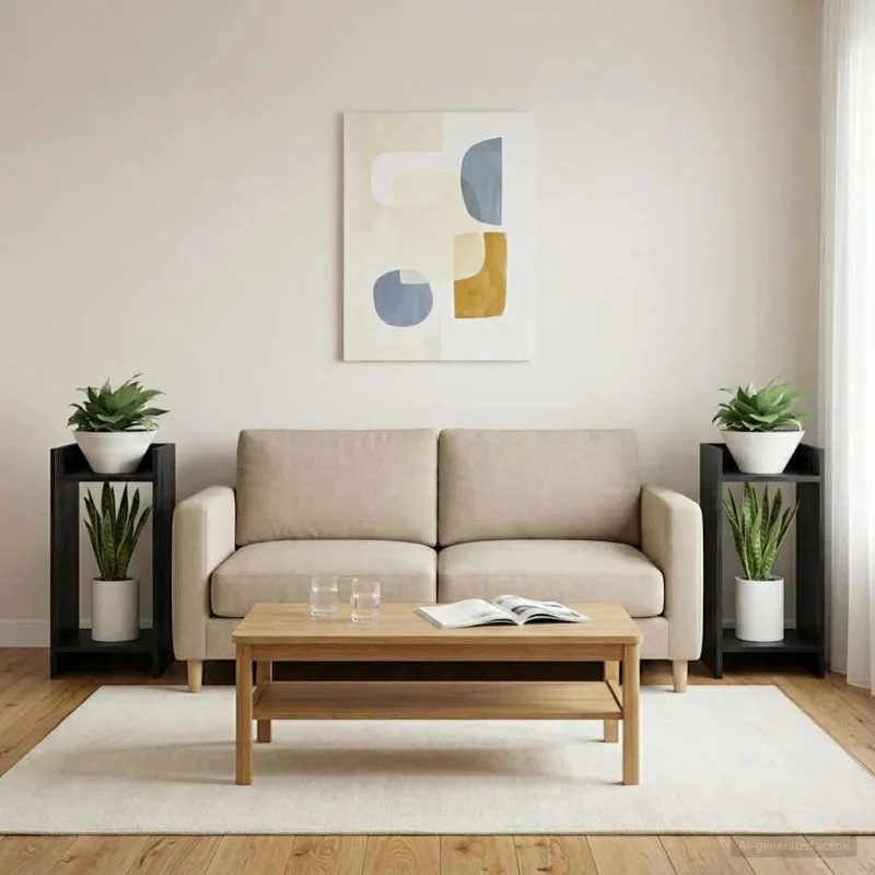 Augalų stovas Juodas Ąžuolas 30 x 30 x 60 cm Dirbtinė mediena