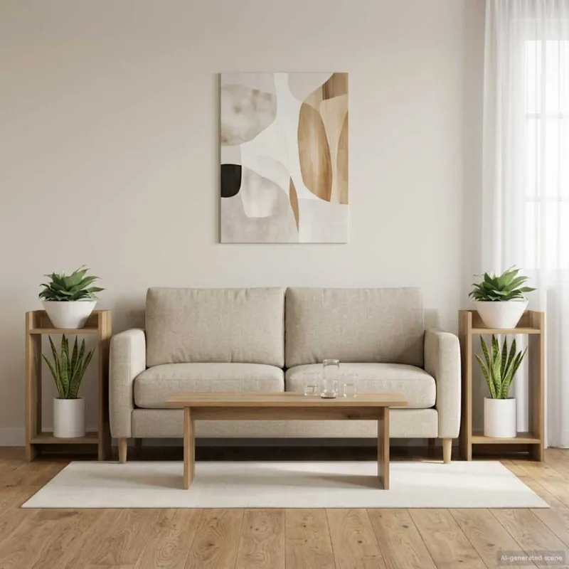 Augalų stovas su lentyna 2 pcs Amatinė Ąžuolas 30 x 30 x 60 cm