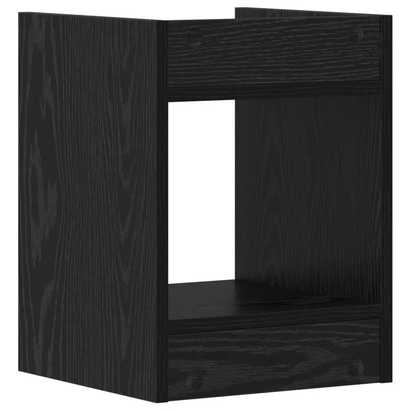 Augalų stovas su lentyna 2 pcs Juodas Ąžuolas 30 x 30 x 40 cm