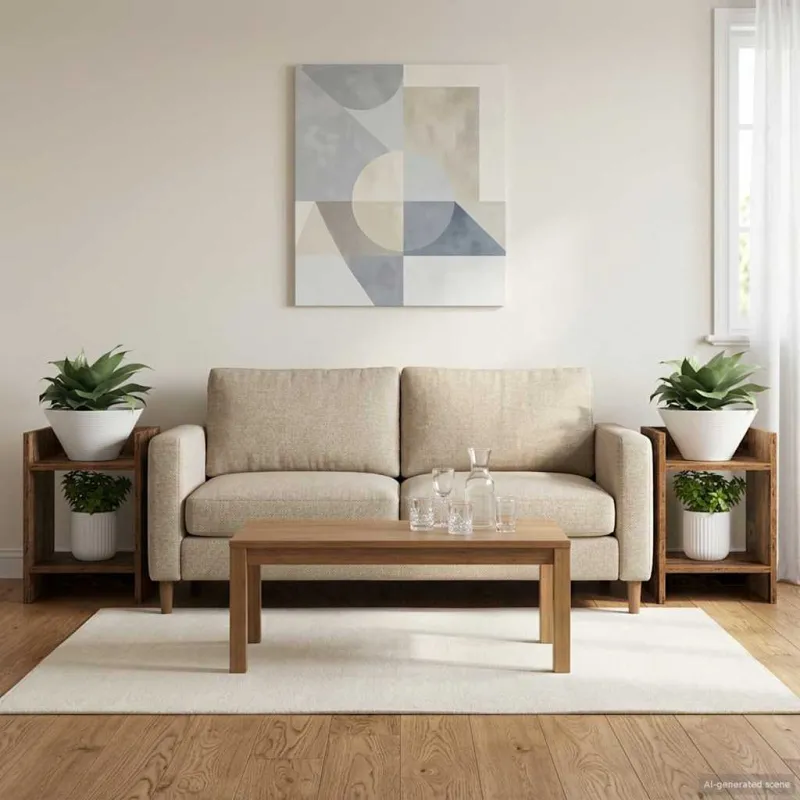 Augalų stovas su lentyna 2 pcs Senas medis 30 x 30 x 40 cm