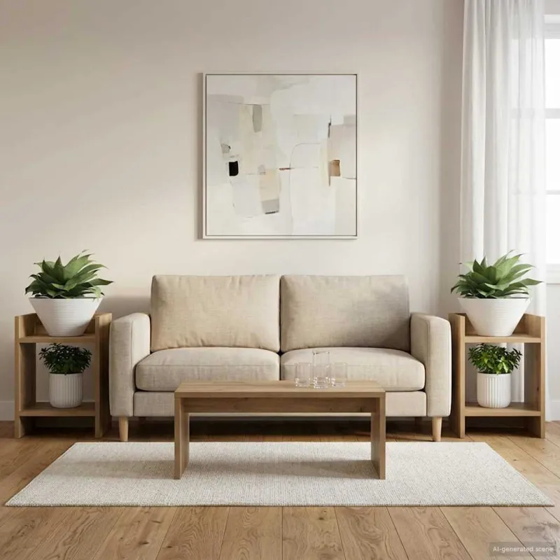 Augalų stovas su lentyna 2 pcs Amatinė Ąžuolas 30 x 30 x 40 cm
