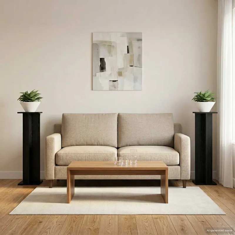 Augalų stovas 2 pcs Juodas Ąžuolas 25 x 25,5 x 100,5 cm