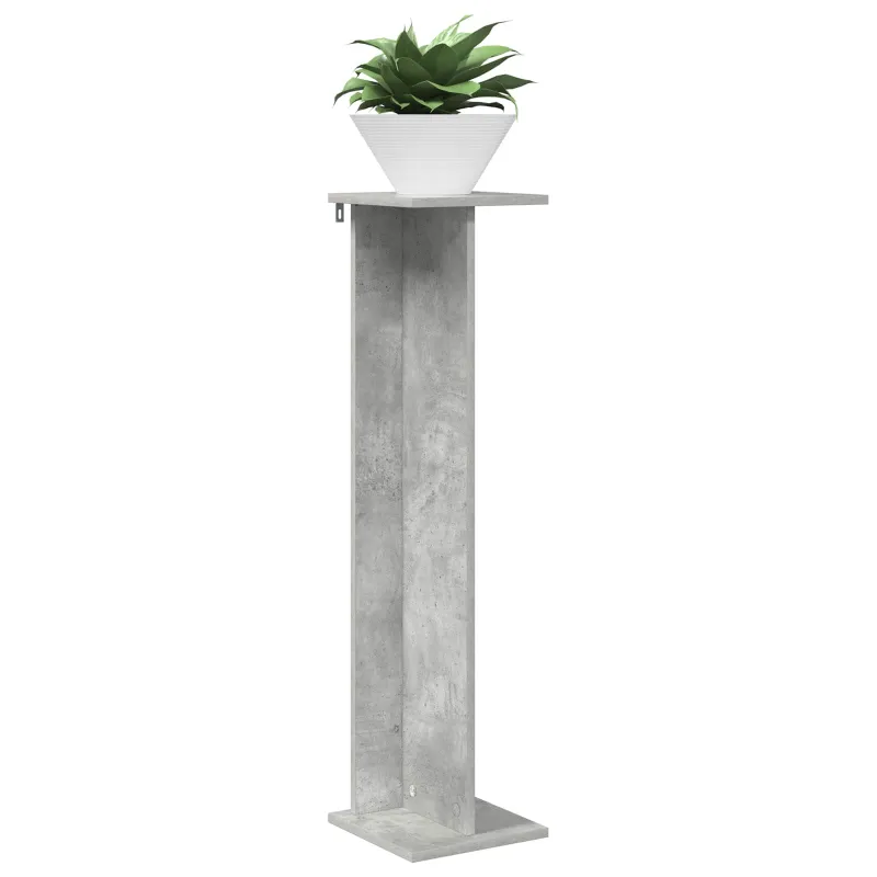 Augalų stovas 2 pcs Betono Pilka 25 x 25,5 x 100,5 cm