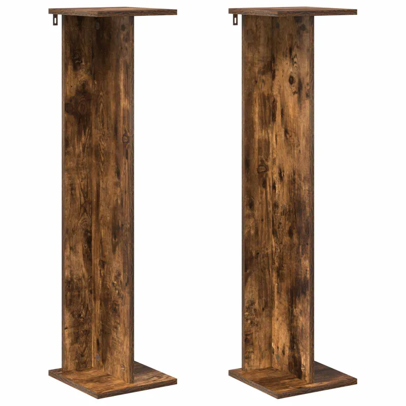 Augalų stovas 2 pcs Rūkytas Ąžuolas 25 x 25,5 x 100,5 cm