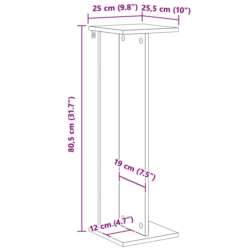 Augalų stovas Baltas 25 x 25,5 x 80,5 cm Dirbtinė mediena