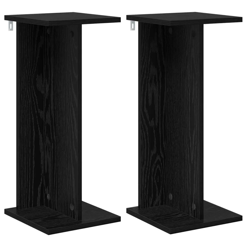 Augalų stovas 2 pcs Juodas Ąžuolas 25 x 25,5 x 60,5 cm