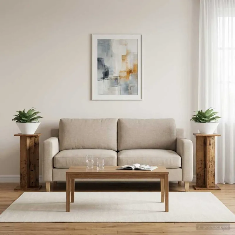 Augalų stovas 2 pcs Senas medis 25 x 25,5 x 60,5 cm