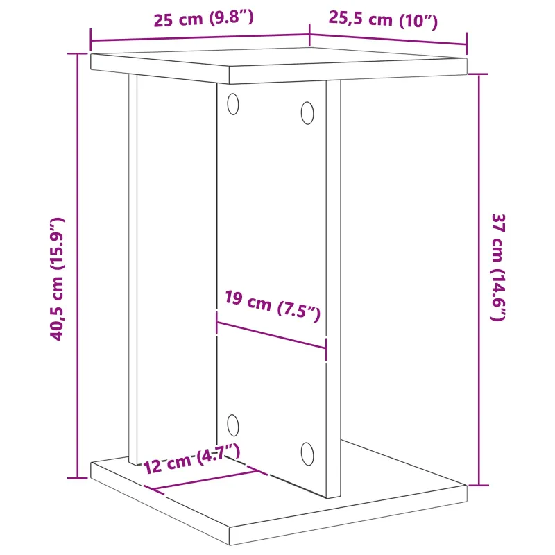 Augalų stovas 2 pcs Betono Pilka 25 x 25,5 x 40,5 cm