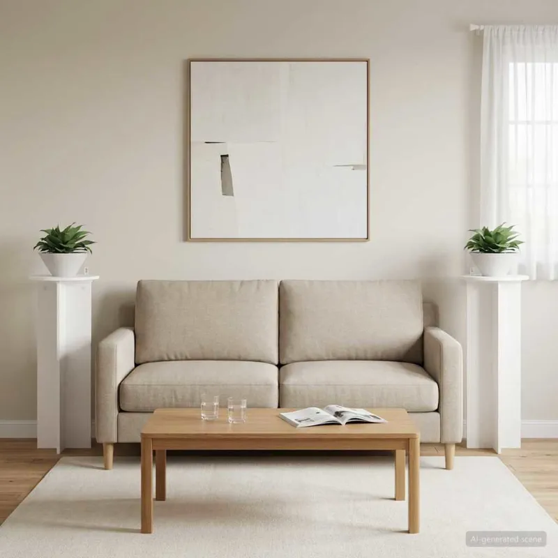Augalų stovas 2 pcs Balta Ø40 x 100 cm Apdirbta mediena
