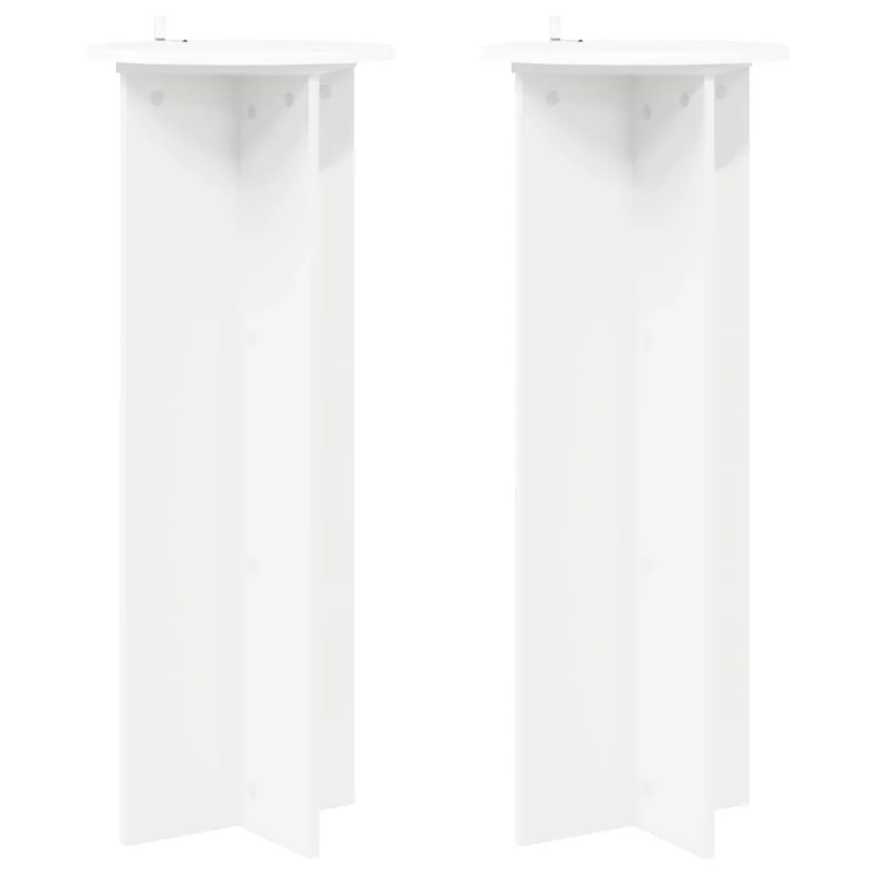 Augalų stovas 2 pcs Balta Ø40 x 100 cm Apdirbta mediena