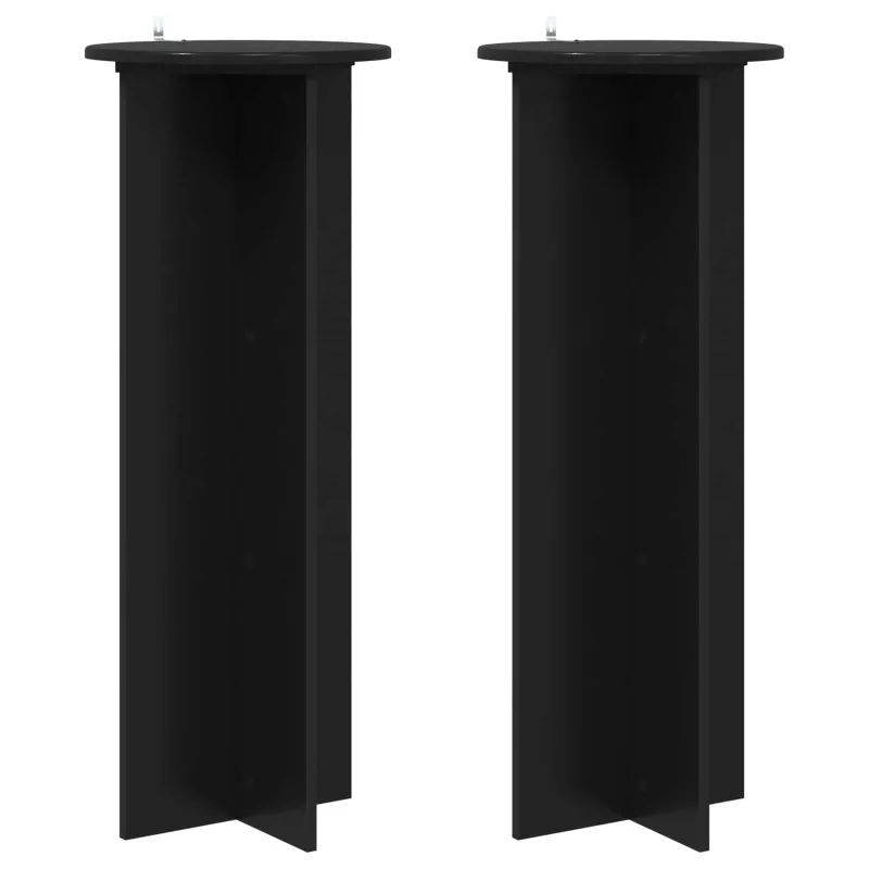 Augalų stovas 2 pcs Juoda Ø40 x 100 cm Apdirbta mediena
