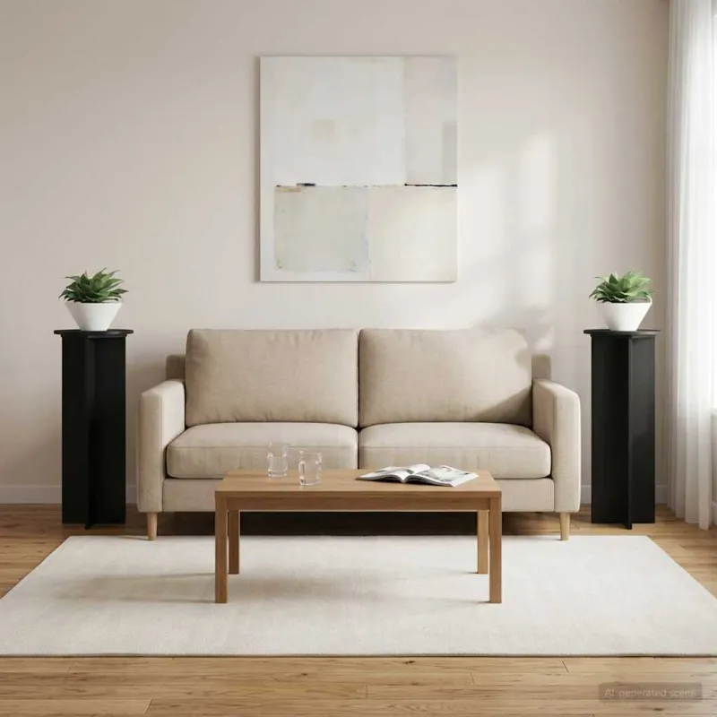 Augalų stovas 2 pcs Juoda Ø40 x 100 cm Apdirbta mediena