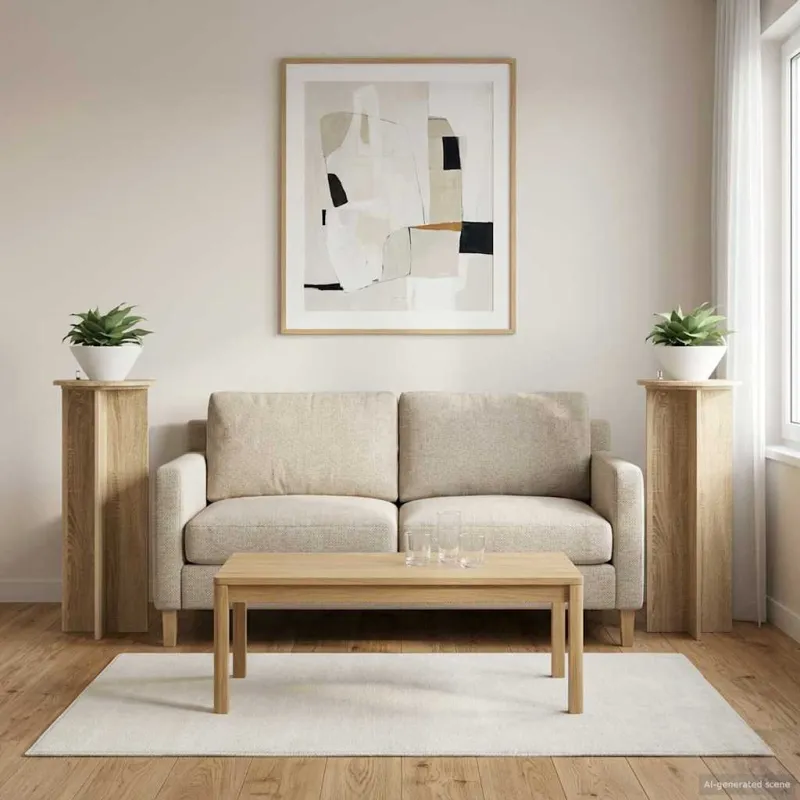 Augalų stovas 2 pcs Sonoma ąžuolas Ø40 x 100 cm