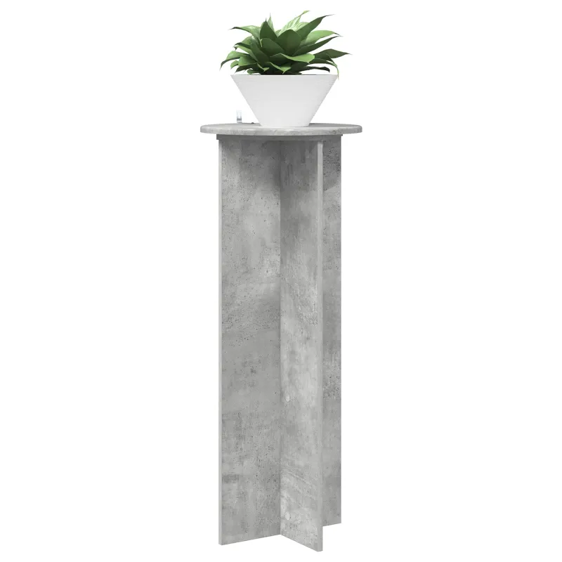Augalų stovas 2 pcs Betono pilka Ø40 x 100 cm Apdirbta mediena