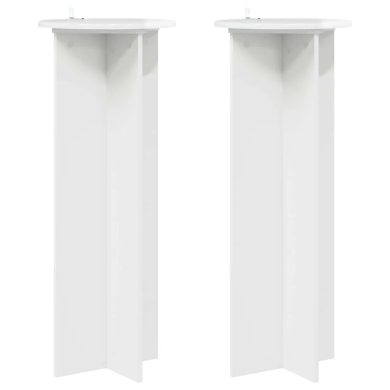 Augalų stovas 2 pcs Itin blizgi balta Ø40 x 100 cm