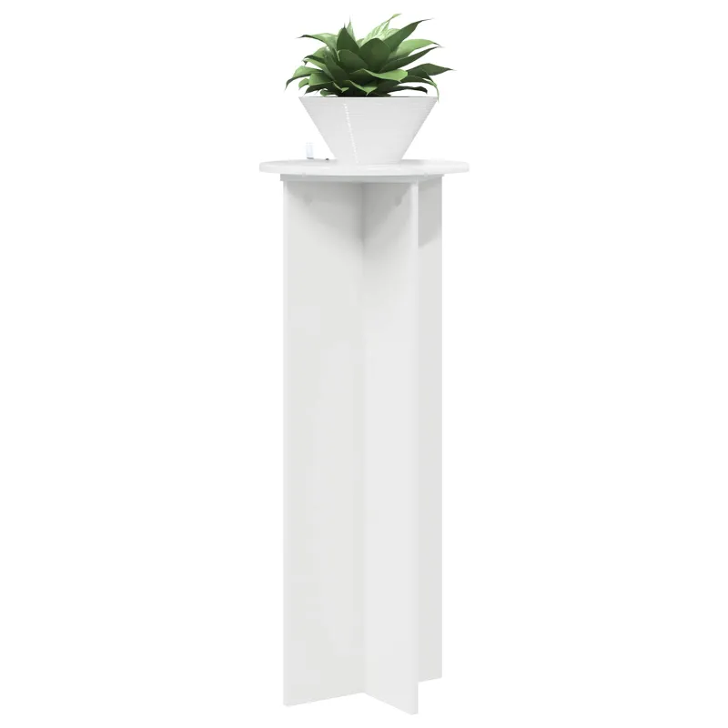 Augalų stovas 2 pcs Itin blizgi balta Ø40 x 100 cm