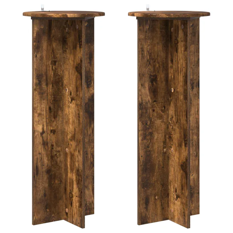Augalų stovas 2 pcs Dūminio ąžuolo Ø40 x 100 cm