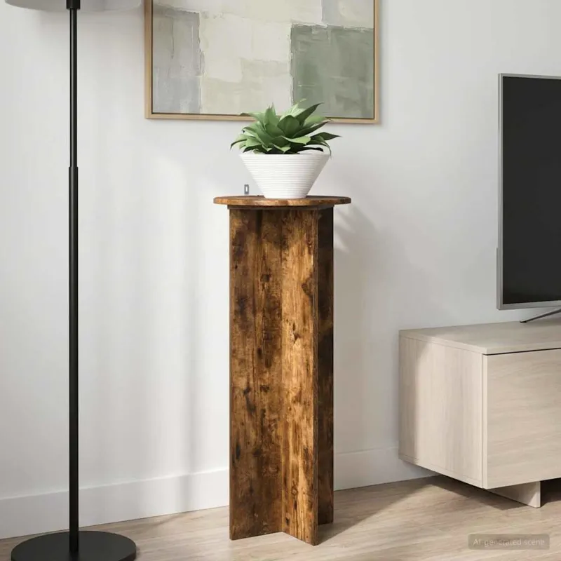Augalų stovas 2 pcs Dūminio ąžuolo Ø40 x 100 cm