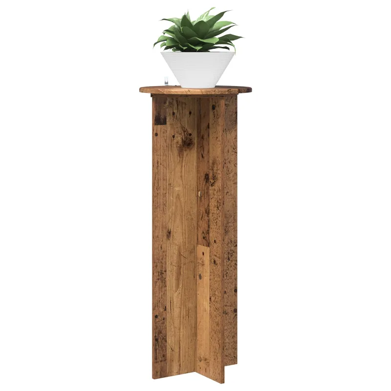 Augalų stovas 2 pcs Sendintos medienos Ø40 x 100 cm