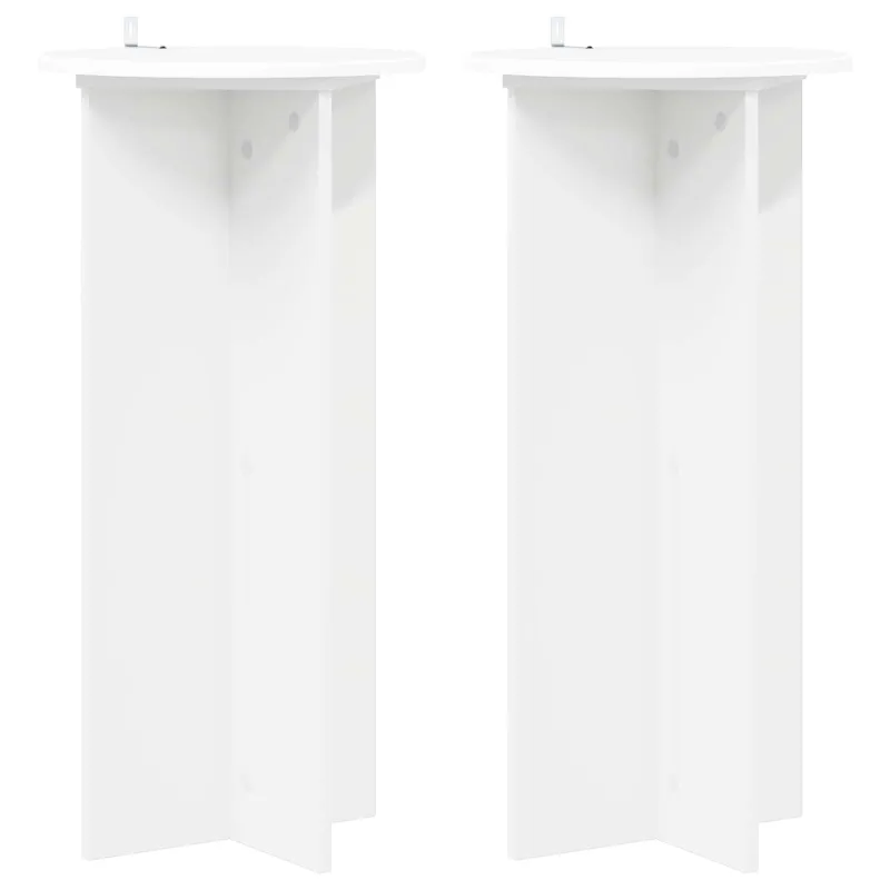 Augalų stovas 2 pcs Balta Ø40 x 80 cm Apdirbta mediena