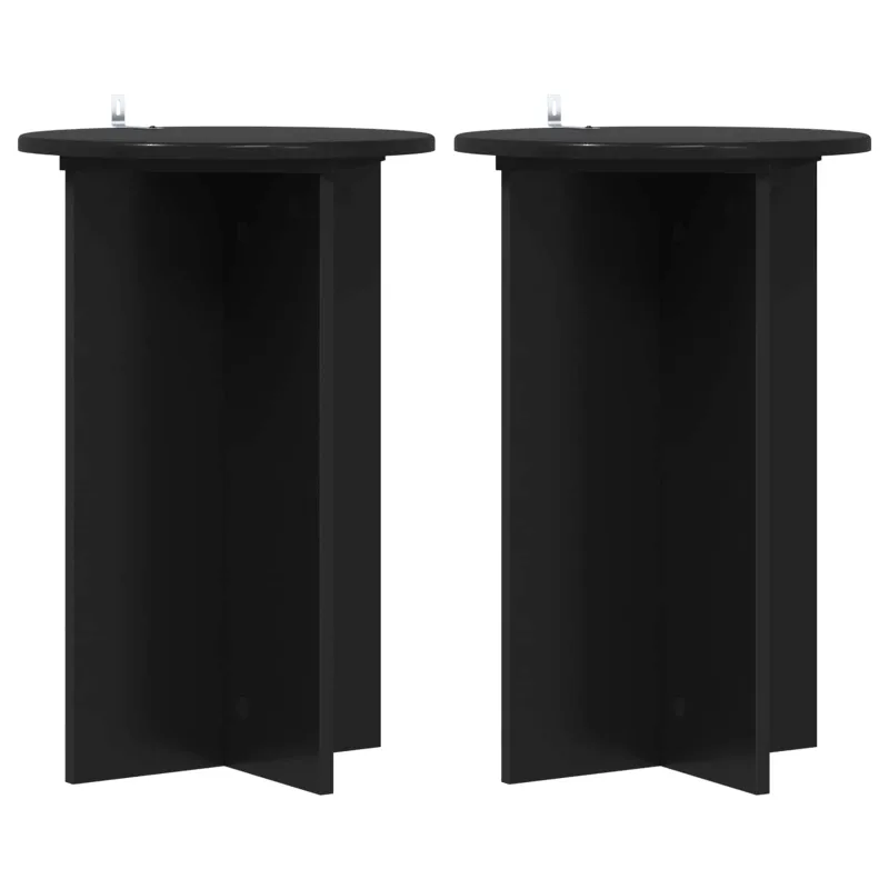 Augalų stovas 2 pcs Juoda Ø40 x 60 cm Apdirbta mediena