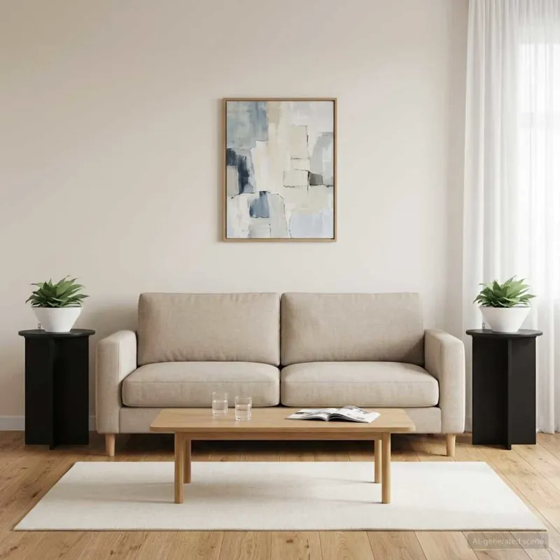 Augalų stovas 2 pcs Juoda Ø40 x 60 cm Apdirbta mediena