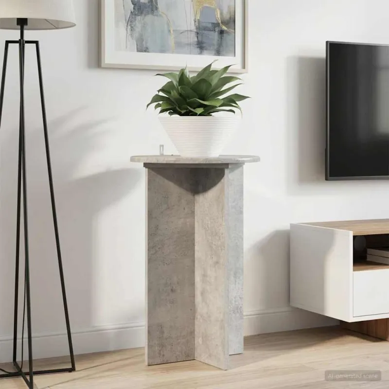 Augalų stovas 2 pcs Betono pilka Ø40 x 60 cm Apdirbta mediena