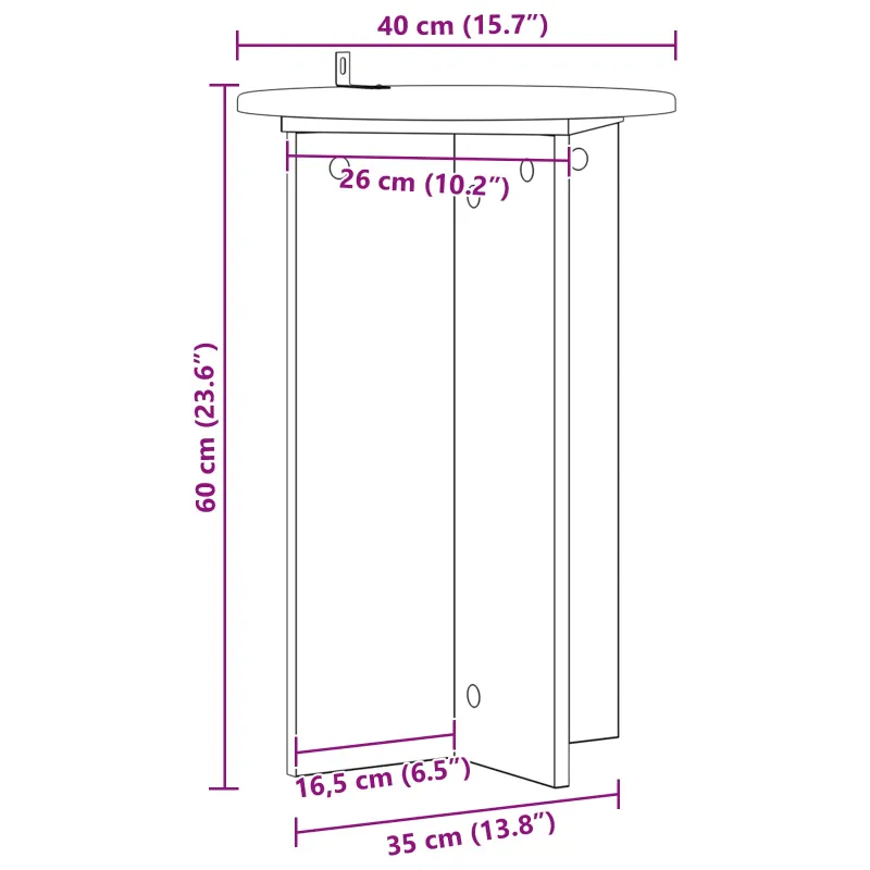 Augalų stovas 2 pcs Betono pilka Ø40 x 60 cm Apdirbta mediena