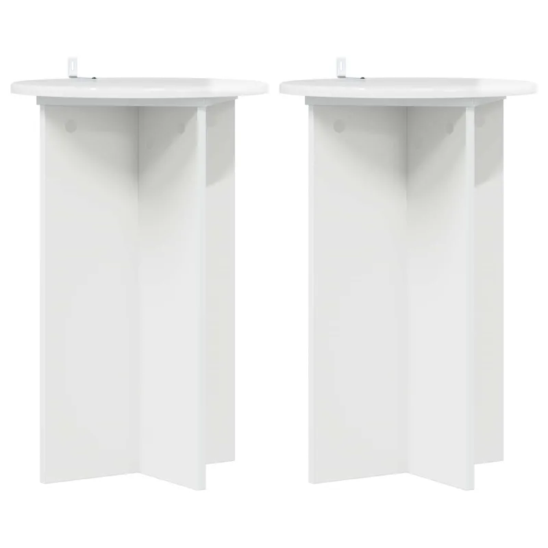 Augalų stovas 2 pcs Itin blizgi balta Ø40 x 60 cm