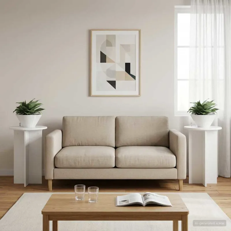 Augalų stovas 2 pcs Itin blizgi balta Ø40 x 60 cm