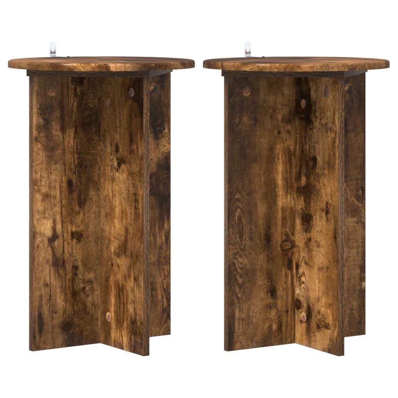 Augalų stovas 2 pcs Dūminio ąžuolo Ø40 x 60 cm Apdirbta mediena