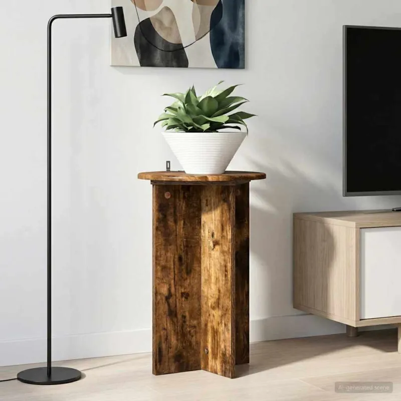 Augalų stovas 2 pcs Dūminio ąžuolo Ø40 x 60 cm Apdirbta mediena