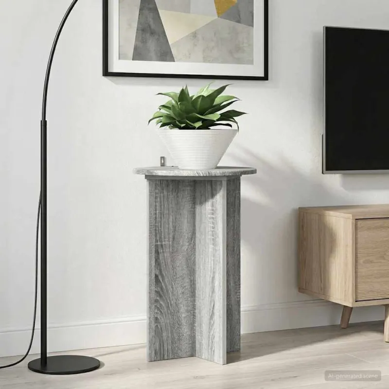 Augalų stovas 2 pcs Pilka sonoma ąžuolo Ø40 x 60 cm