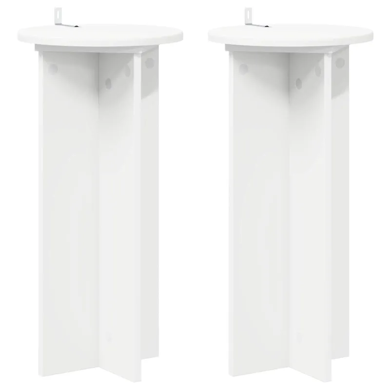 Augalų stovas 2 pcs Balta Ø29,5 x 60 cm Apdirbta mediena