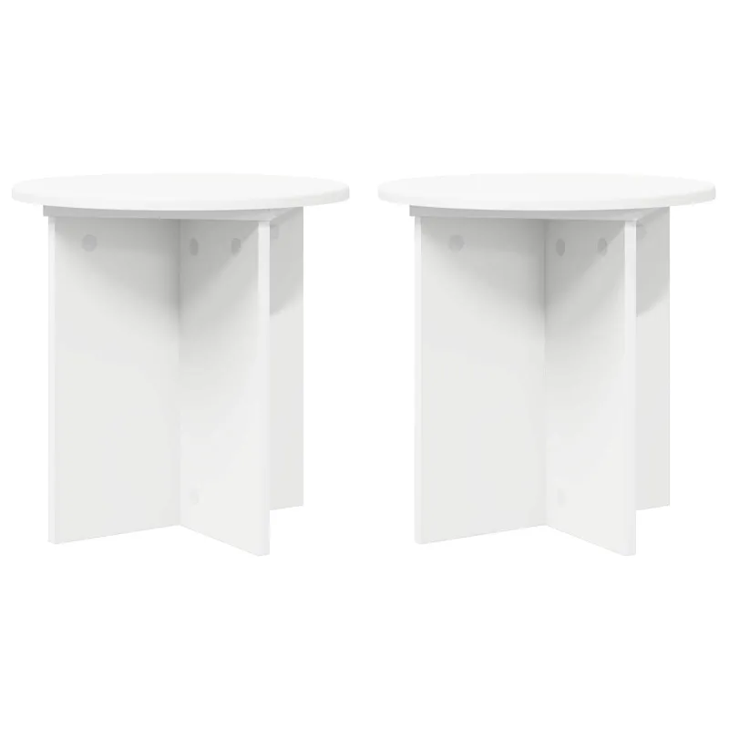 Augalų stovas 2 pcs Balta Ø40 x 40 cm Apdirbta mediena