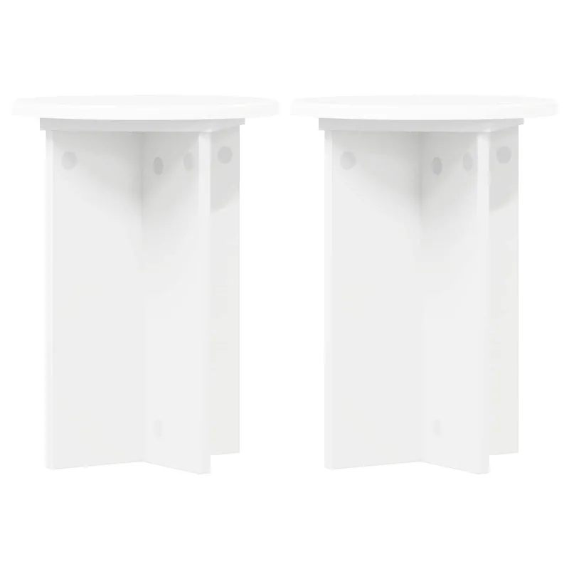 Augalų stovas 2 pcs Balta Ø29,5 x 40 cm Apdirbta mediena