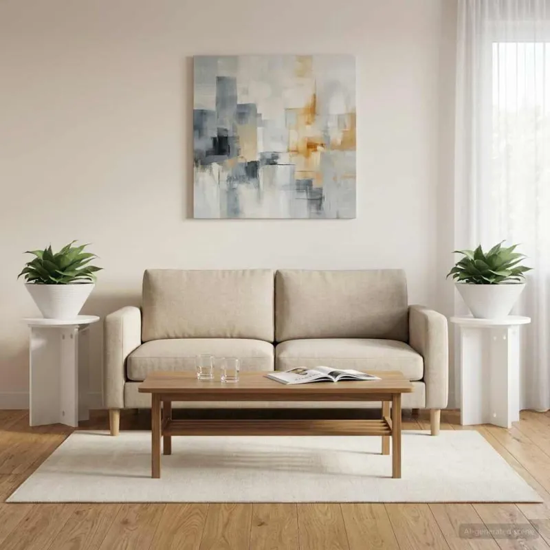 Augalų stovas 2 pcs Balta Ø29,5 x 40 cm Apdirbta mediena