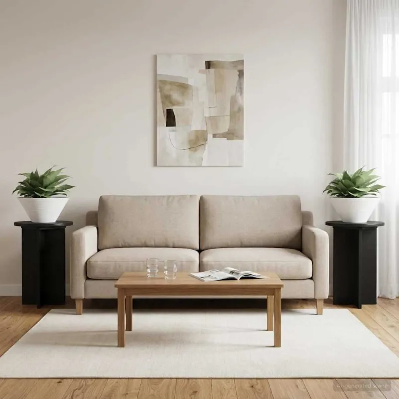 Augalų stovas 2 pcs Juoda Ø29,5 x 40 cm Apdirbta mediena