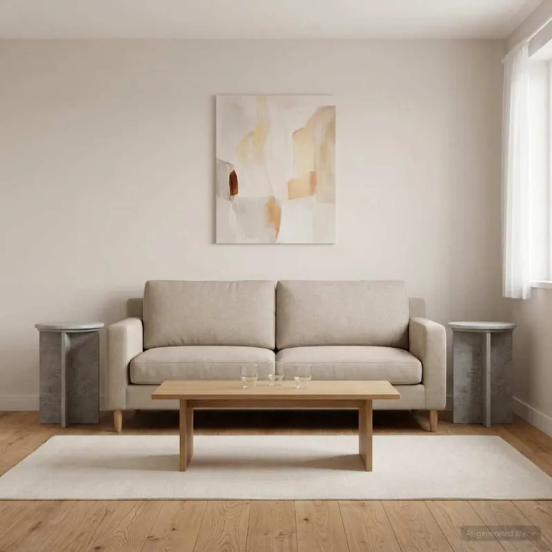 Augalų stovas 2 pcs Betono pilka Ø29,5 x 40 cm Apdirbta mediena