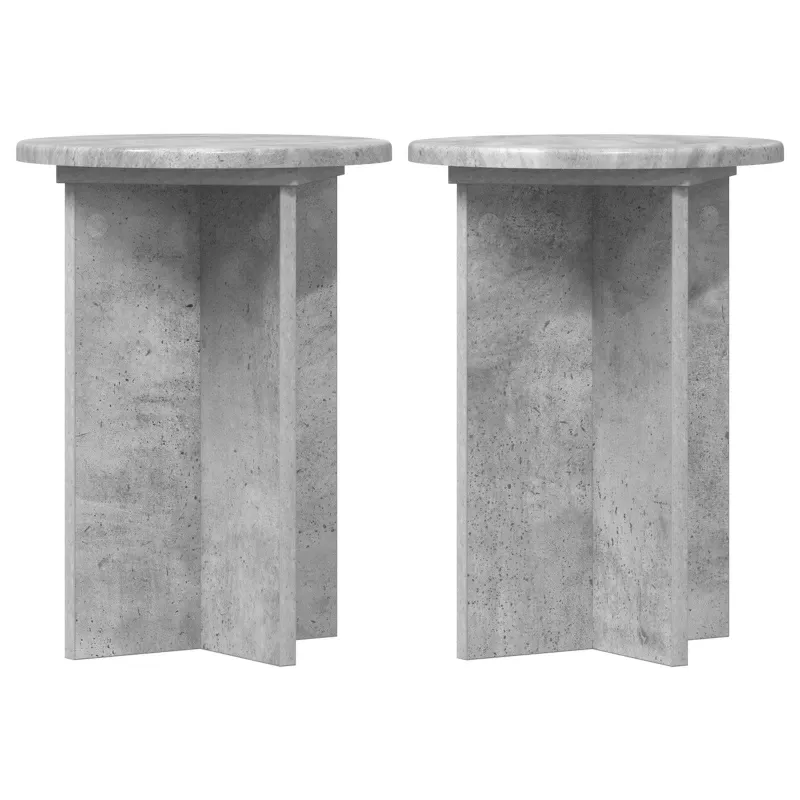 Augalų stovas 2 pcs Betono pilka Ø29,5 x 40 cm Apdirbta mediena