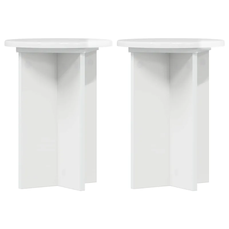 Augalų stovas 2 pcs Itin blizgi balta Ø29,5 x 40 cm