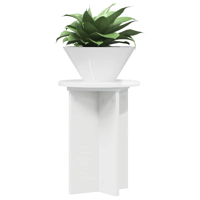 Augalų stovas 2 pcs Itin blizgi balta Ø29,5 x 40 cm