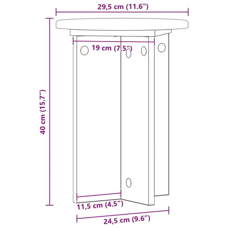 Augalų stovas 2 pcs Sendintos medienos Ø29,5 x 40 cm