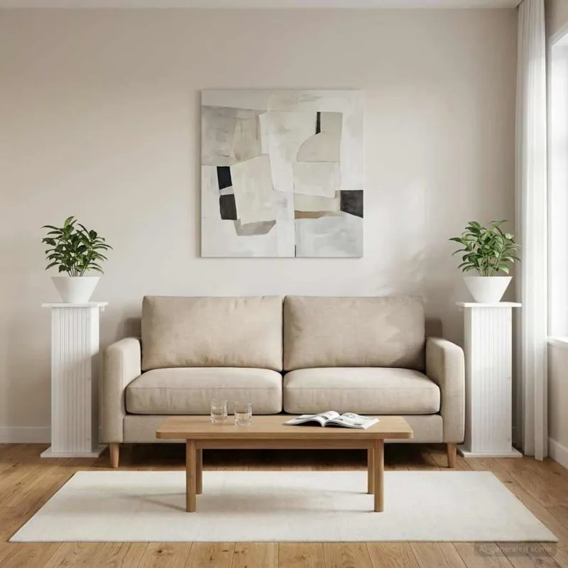 Augalų stovas 2 pcs Balta 30,5 x 30 x 80,5 cm Apdirbta mediena