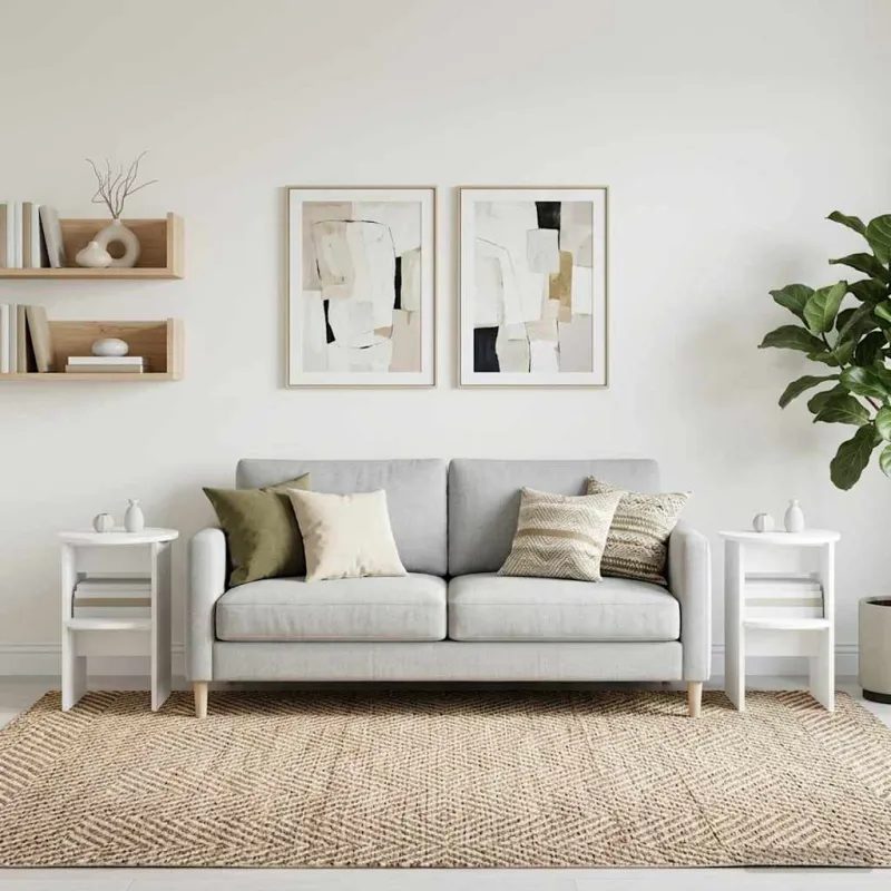 Šoninė spintelė 2 pcs Baltas Ø40 x 50 cm Dirbtinė mediena